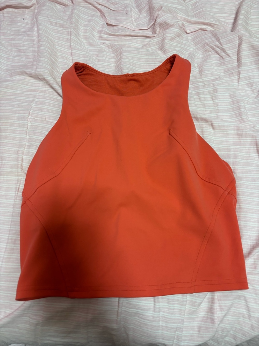 LULULEMON High-Neck Crop Tank Top - Coral Red